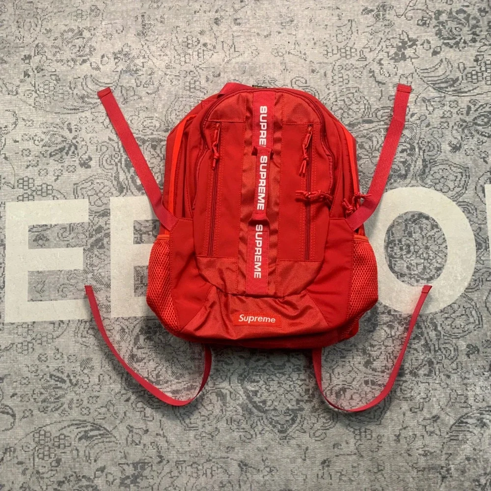 Supreme Backpack FW22 Red Cordura Nylon Bag Logo Webbing Streetwear